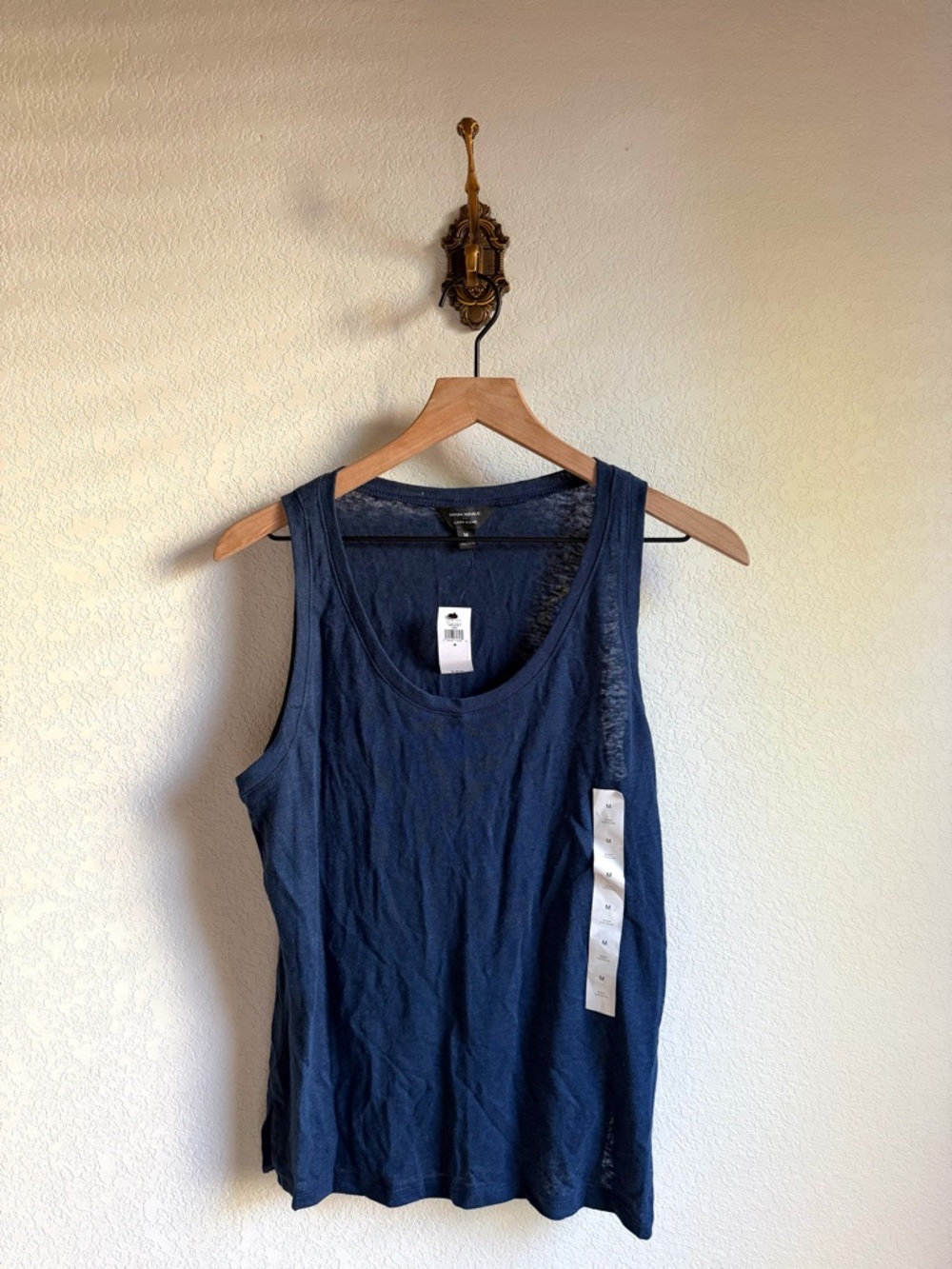 NWT Banana Republic Navy Blue Women's Linen Blend Tank Top